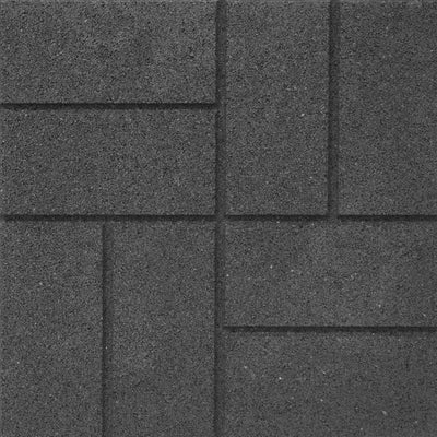 Tierra Verde 16" x 16" Brick Rubber Paver, Outdoor Floor Tiles, Grey, 4 Pack - VMInnovations
