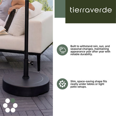 Tierra Verde 14.75" x 3.6" H Round Low Profile Easy-Fill Umbrella Base(Open Box)