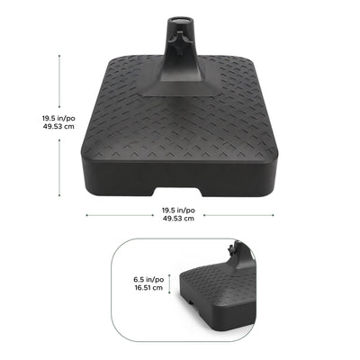 Tierra Verde 19.5" x 6.5"H Square Low Profile Easy-Fill Umbrella Base, Lattice - VMInnovations