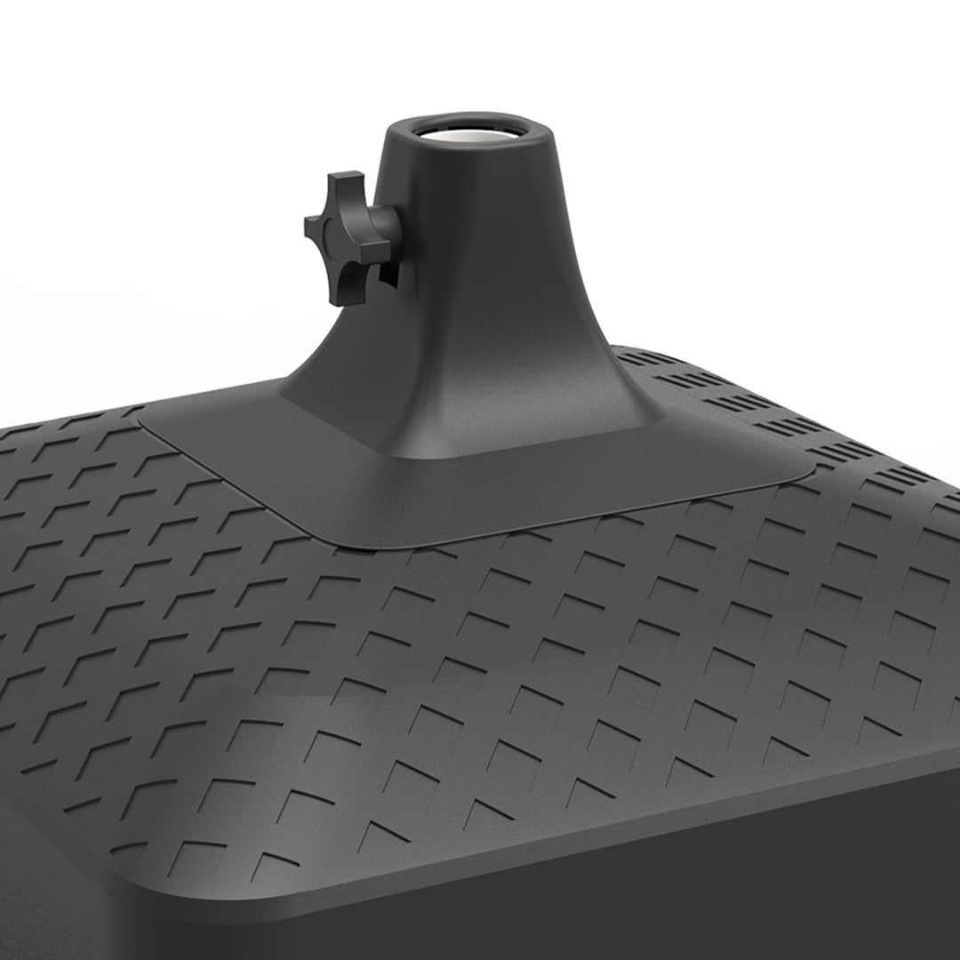 Tierra Verde 19.5" x 6.5"H Square Low Profile Easy-Fill Umbrella Base, Black - VMInnovations