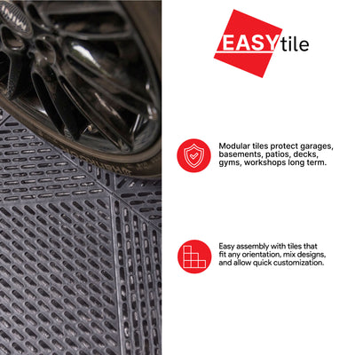 EasyTile 12 Pack Interlocking Modular Tiles with Drainage, 18x18 In, (Open Box)