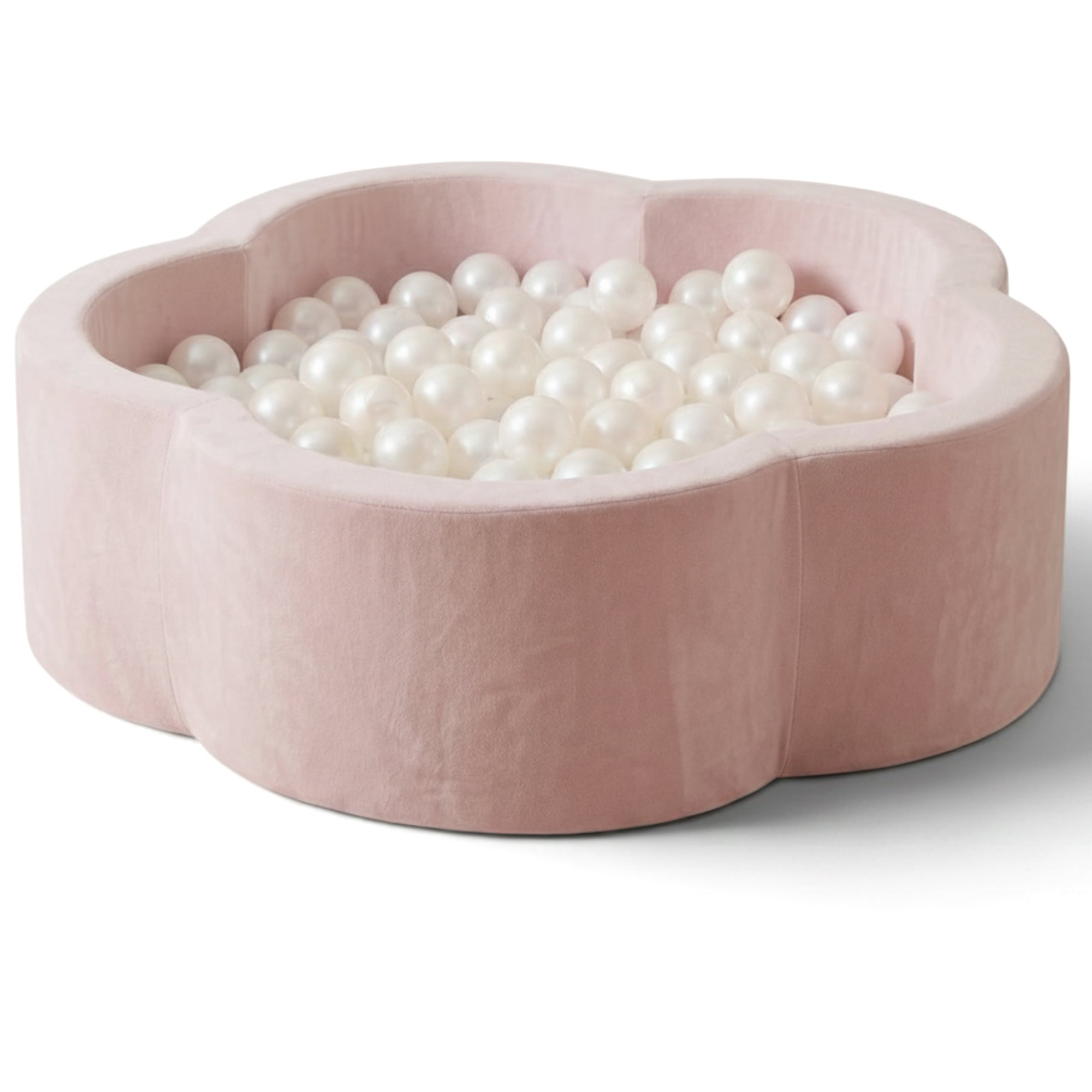 KIDKII Flower Ball Pit Velvet Indoor Play Toy for Toddlers, 200 Balls, Pink - VMInnovations
