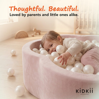 KIDKII Flower Ball Pit Velvet Indoor Play Toy for Toddlers, 200 Balls, Pink - VMInnovations