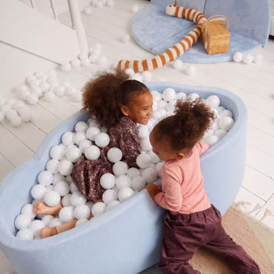 KIDKII Round Ball Pit Soft Velvet Indoor Play Toy for Toddlers, 200 Balls, Blue