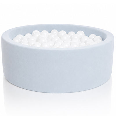 KIDKII Round Ball Pit Soft Velvet Indoor Play Toy for Toddlers, 200 Balls, Blue