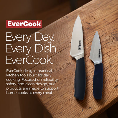 EverCook 3.5” Paring Knife and 5.5” Utility Knife Set, Stainless Steel Cutlery - VMInnovations