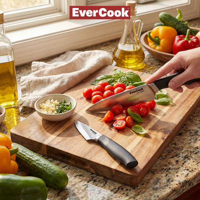 EverCook 3.5” Paring Knife and 5.5” Utility Knife Set, Stainless Steel Cutlery - VMInnovations