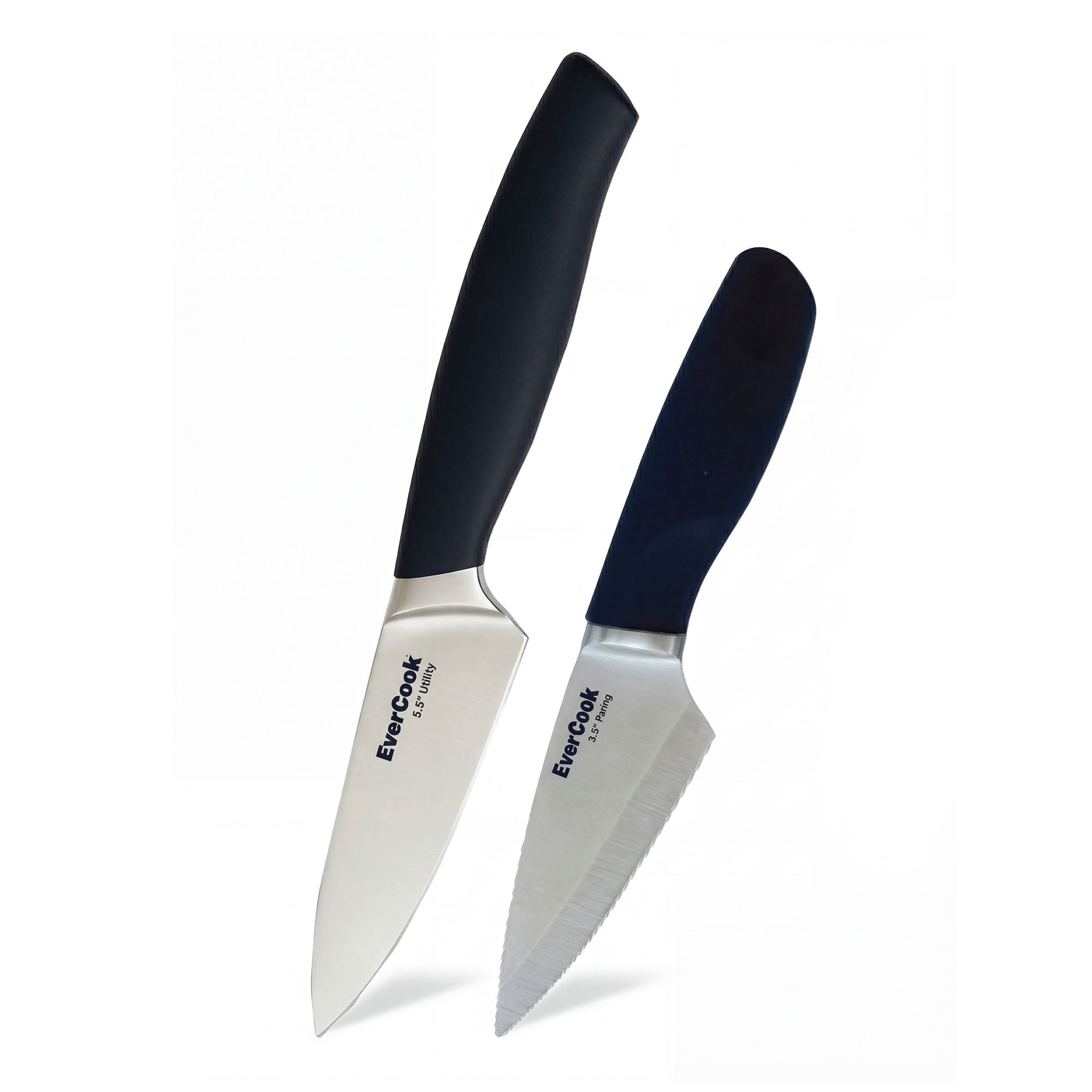 EverCook 3.5” Paring Knife and 5.5” Utility Knife Set, Stainless Steel Cutlery - VMInnovations