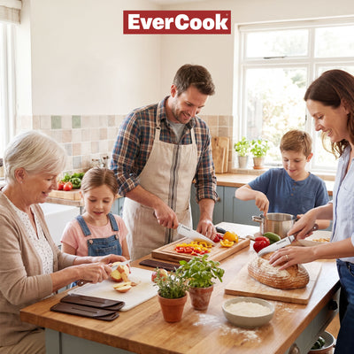 EverCook 6-Piece Kitchen Knife Set with Blade Sheaths, 1.5/2 mm Stainless Steel - VMInnovations