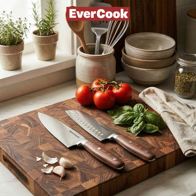 EverCook 4-Piece Kitchen Knife Set with Blade Sheaths, 2.0 mm Stainless Steel - VMInnovations