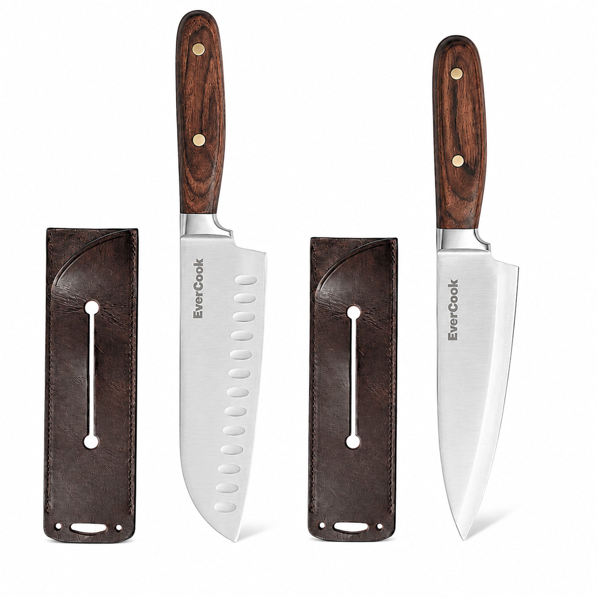 EverCook 4-Piece Kitchen Knife Set with Blade Sheaths, 2.0 mm Stainless Steel - VMInnovations