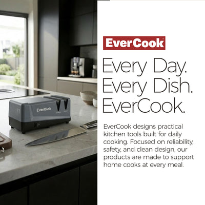 EverCook Electric Knife Sharpener, 2-Stage Ceramic Wheels, Multi-Tool (Open Box)