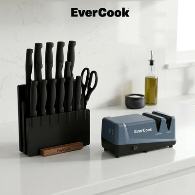 EverCook Electric Knife Sharpener, 2-Stage Ceramic Wheels, Multi-Tool Sharpening