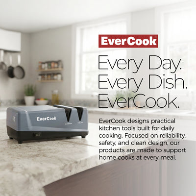 EverCook Electric Knife Sharpener, 2-Stage Ceramic Wheels, Multi-Tool Sharpening