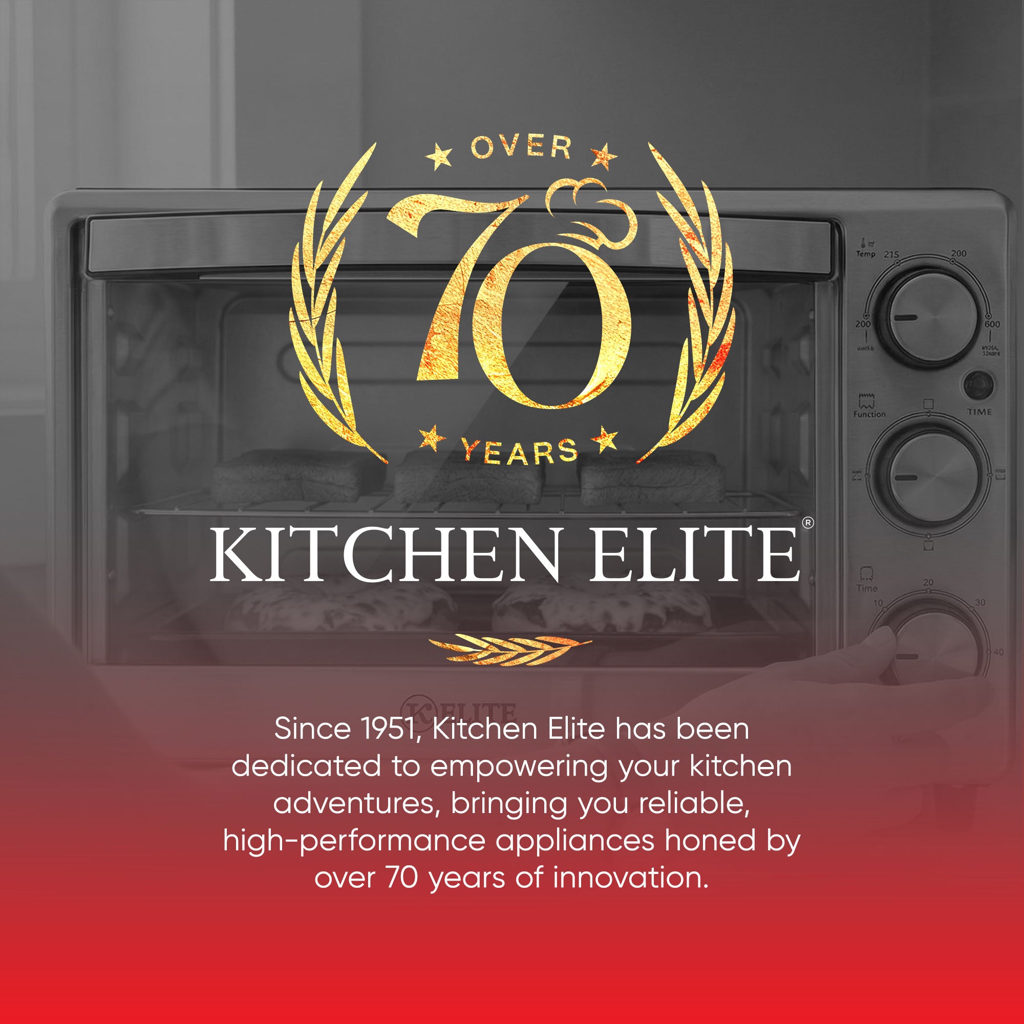Kitchen Elite 6-Slice Compact Countertop Toaster Oven, Stainless Tray (Used) - VMInnovations
