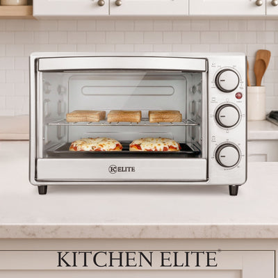 Kitchen Elite 6-Slice Compact Countertop Toaster Oven with Stainless Steel Tray - VMInnovations