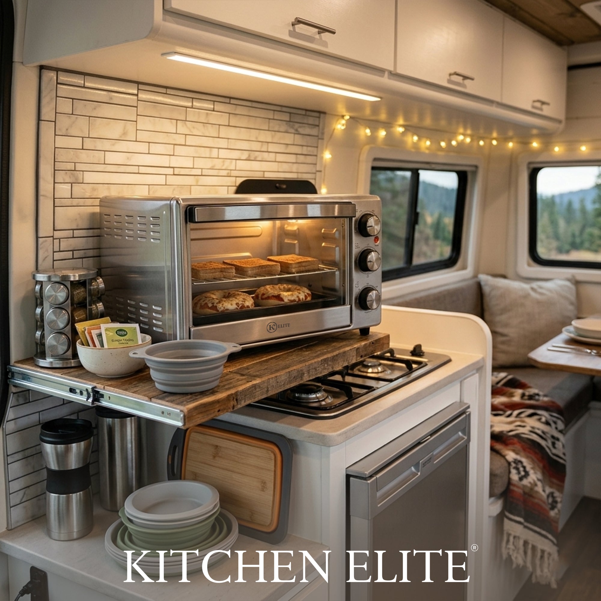 Kitchen Elite 6-Slice Compact Countertop Toaster Oven with Tray (Open Box) - VMInnovations