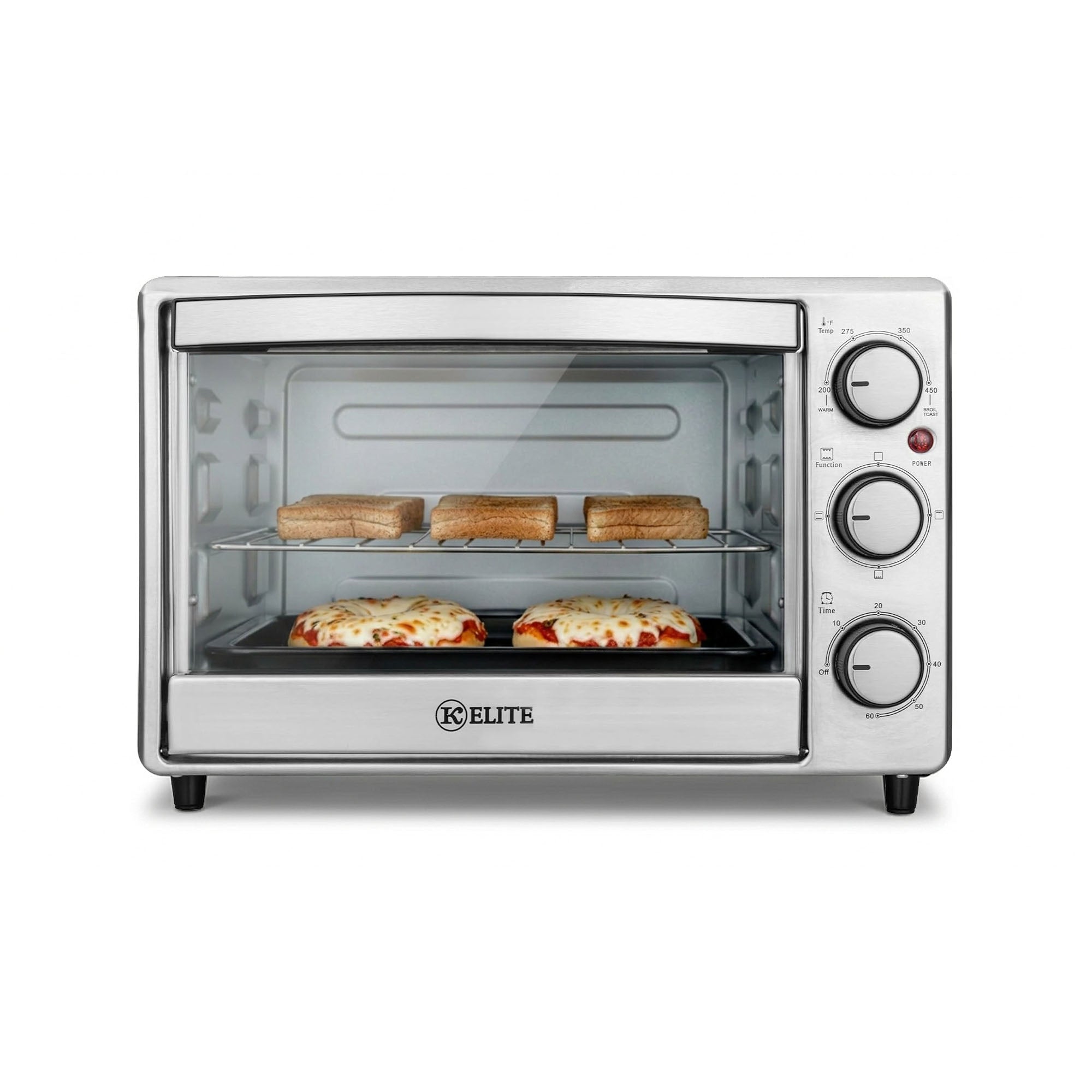 Kitchen Elite 6-Slice Compact Countertop Toaster Oven, Stainless Tray (Used) - VMInnovations