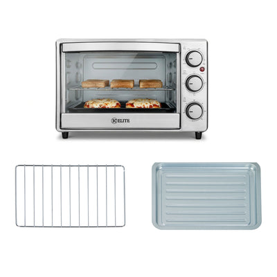 Kitchen Elite 6-Slice Compact Countertop Toaster Oven, Stainless Tray (Used) - VMInnovations