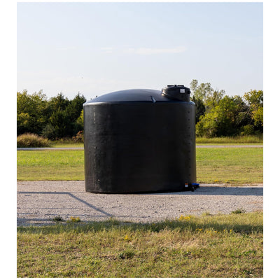Norwesco Vertical Above-Ground Water Storage Tank, 2500 Gallon Capacity, Black