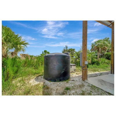 Norwesco Vertical Above-Ground Water Storage Tank, 2500 Gallon Capacity, Black