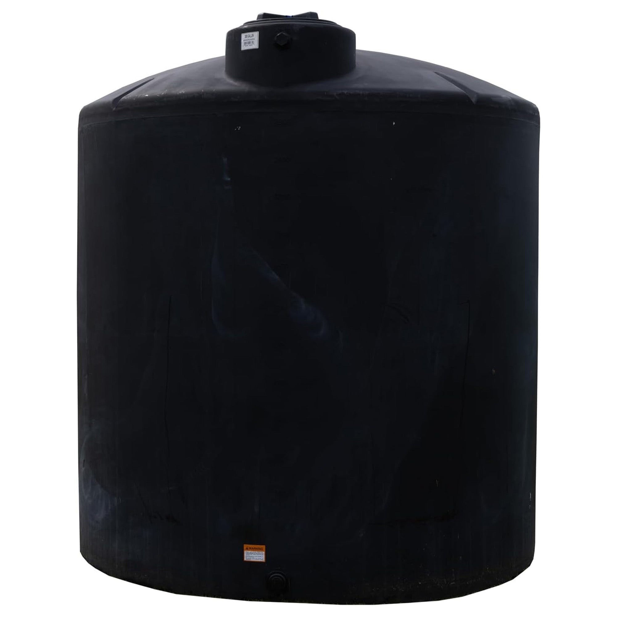 Norwesco Vertical Above-Ground Water Storage Tank, 2500 Gallon Capacity, Black