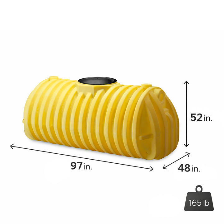 Norwesco Polyethylene Septic Tank with Single Compartment, 500 Gallon, Yellow - VMInnovations