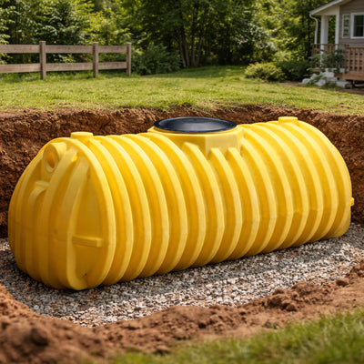 Norwesco Polyethylene Septic Tank with Single Compartment, 500 Gallon, Yellow - VMInnovations