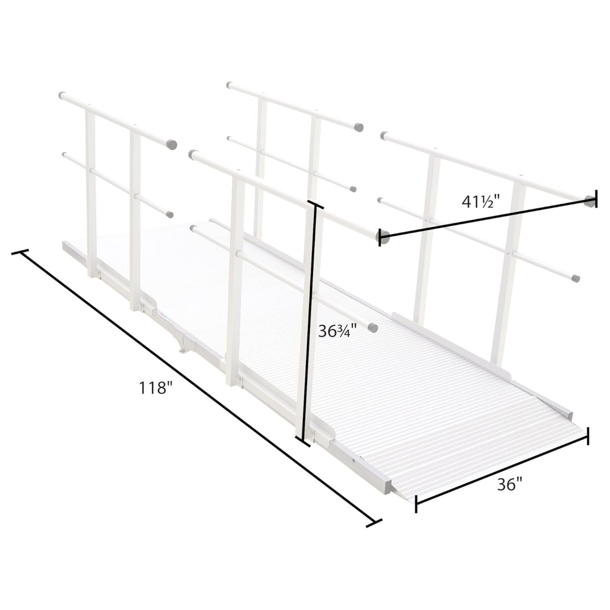Silver Spring 10' Wheelchair Ramp w/ Handrails, Suitable for Porch (Open Box) - VMInnovations