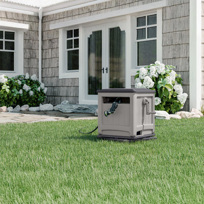 Suncast Swivel Smart Trak Hose Hideaway for 225 ft x 5/8 in Garden Hose, Dove - VMInnovations