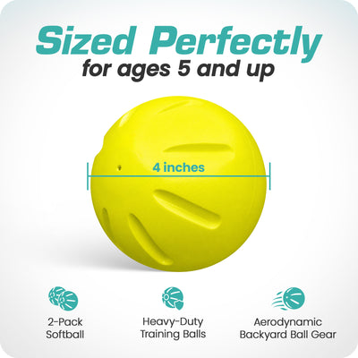 Union Products Blazer Softball 4-Inch Ball Set for Ages 5 Years and Up, 2 Pack - VMInnovations