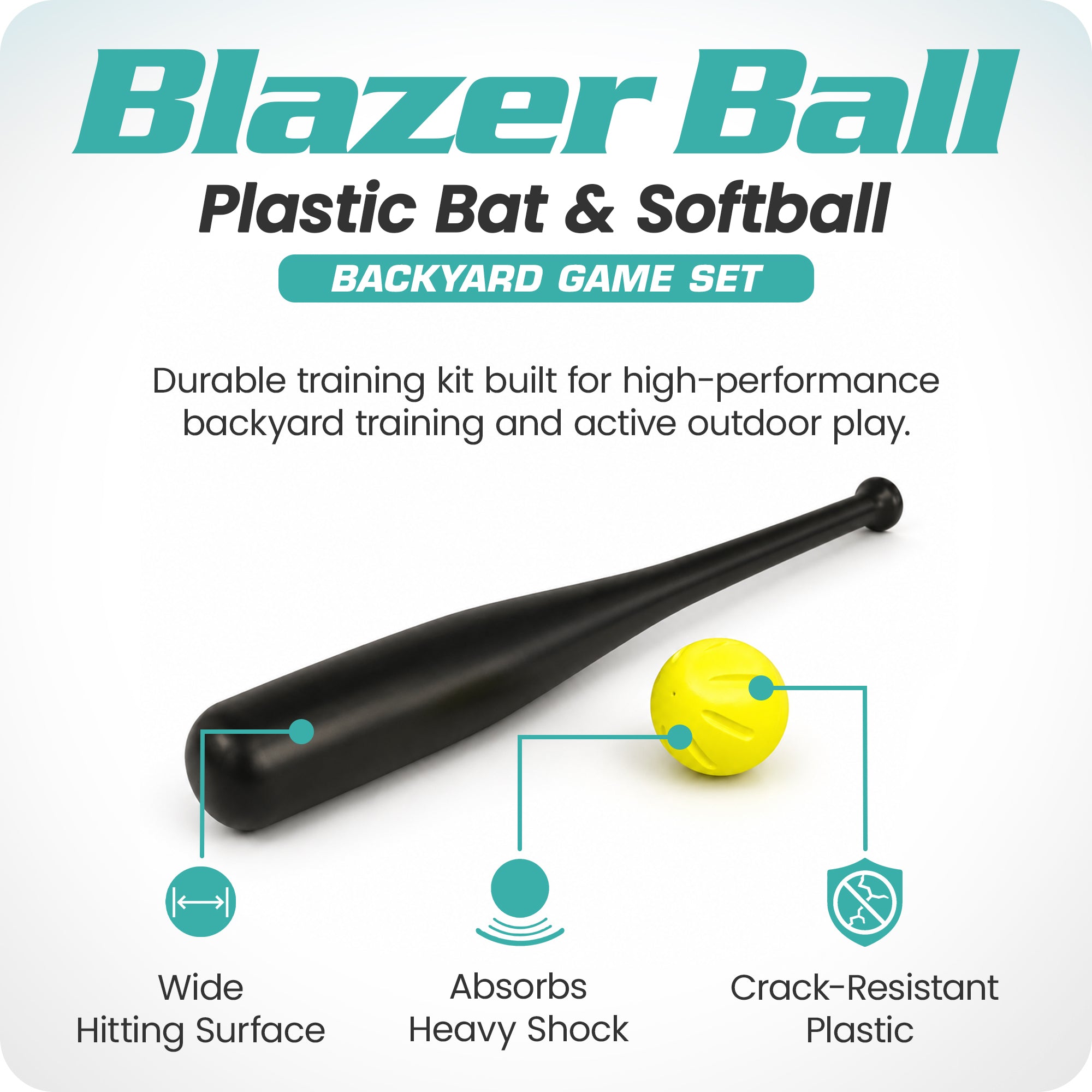 Union Products Blazer Ball and 28-Inch Plastic Softball Bat Backyard Game Set