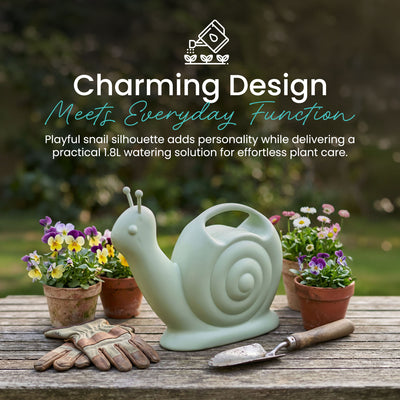 Union Products Snail Water Can with Built-in Handle, 1.8L Capacity, Light Green - VMInnovations