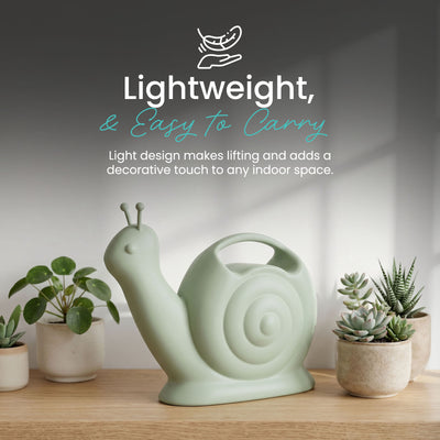 Union Products Snail Water Can with Built-in Handle, 1.8L Capacity, Light Green - VMInnovations