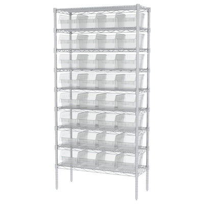 Akro-Mils 8pk ShelfMax Nesting Storage Bins, Space-Saving Organizers (Open Box)