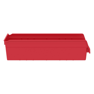Akro-Mils 6 Pack AkroBins Plastic Storage Bins, Space-Saving Organizers, Red