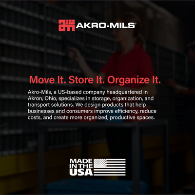 Akro-Mils 6 Pack AkroBins Plastic Storage Bins, Space-Saving Organizers, Red