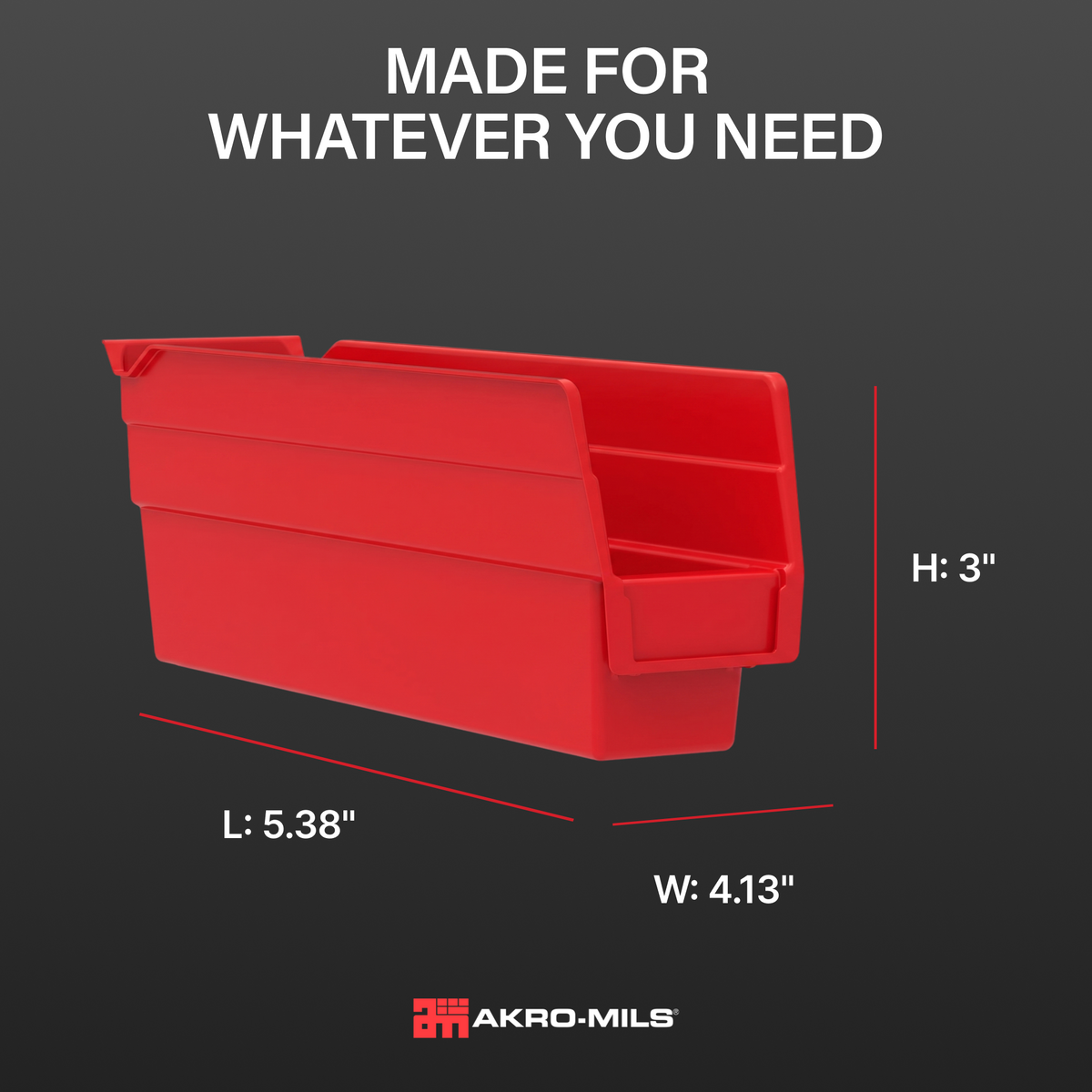 Akro-Mils 24 Pack AkroBins Plastic Storage Bins, Space-Saving Organizers, Red