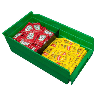 Akro-Mils 12 Pack Plastic Storage Shelf Bins, Space-Saving Organizers, Green - VMInnovations