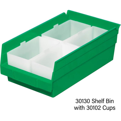 Akro-Mils 12 Pack Plastic Storage Shelf Bins, Space-Saving Organizers, Green - VMInnovations