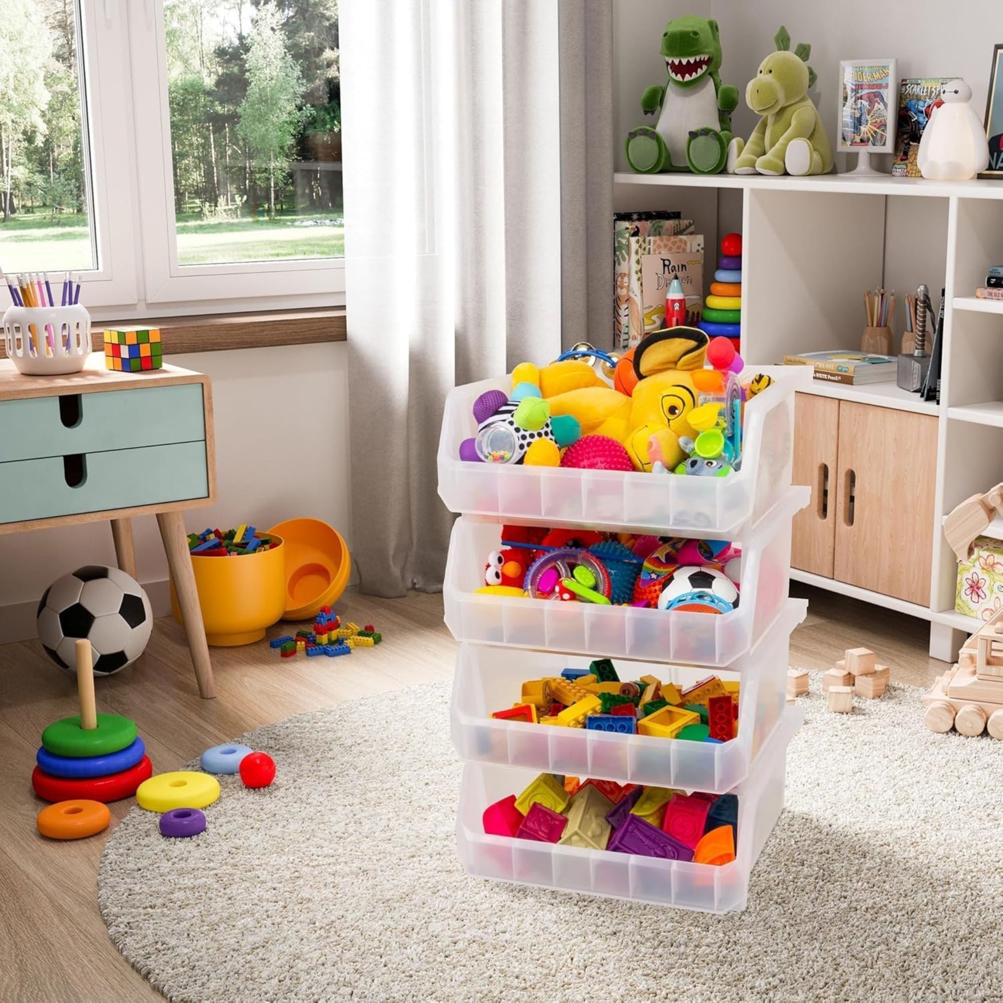 ReadySpace Extra Large Plastic Storage Bins, Stackable Organizer, (Open Box) - VMInnovations