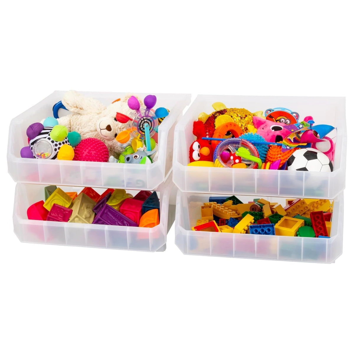 ReadySpace Extra Large Plastic Storage Bins, Stackable Organizer, (Open Box) - VMInnovations