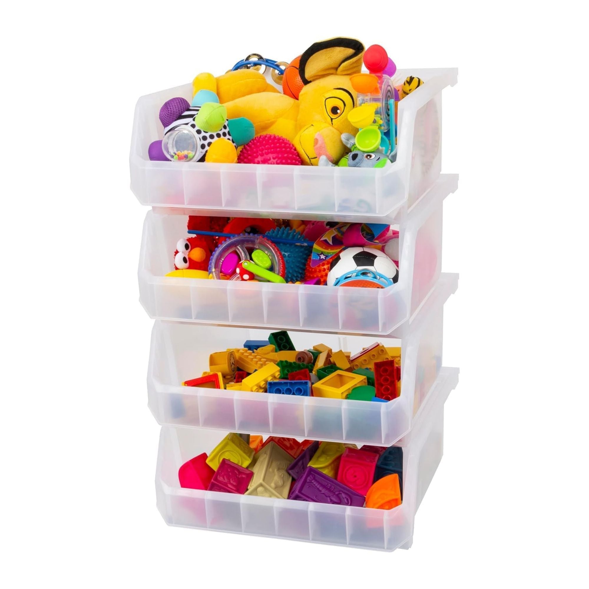 ReadySpace Extra Large Plastic Storage Bins, Stackable Organizer, (Open Box) - VMInnovations