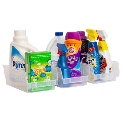 Akro-Mils 12 Pack Plastic Storage Shelf Bins, Space-Saving Organizers, Clear - VMInnovations