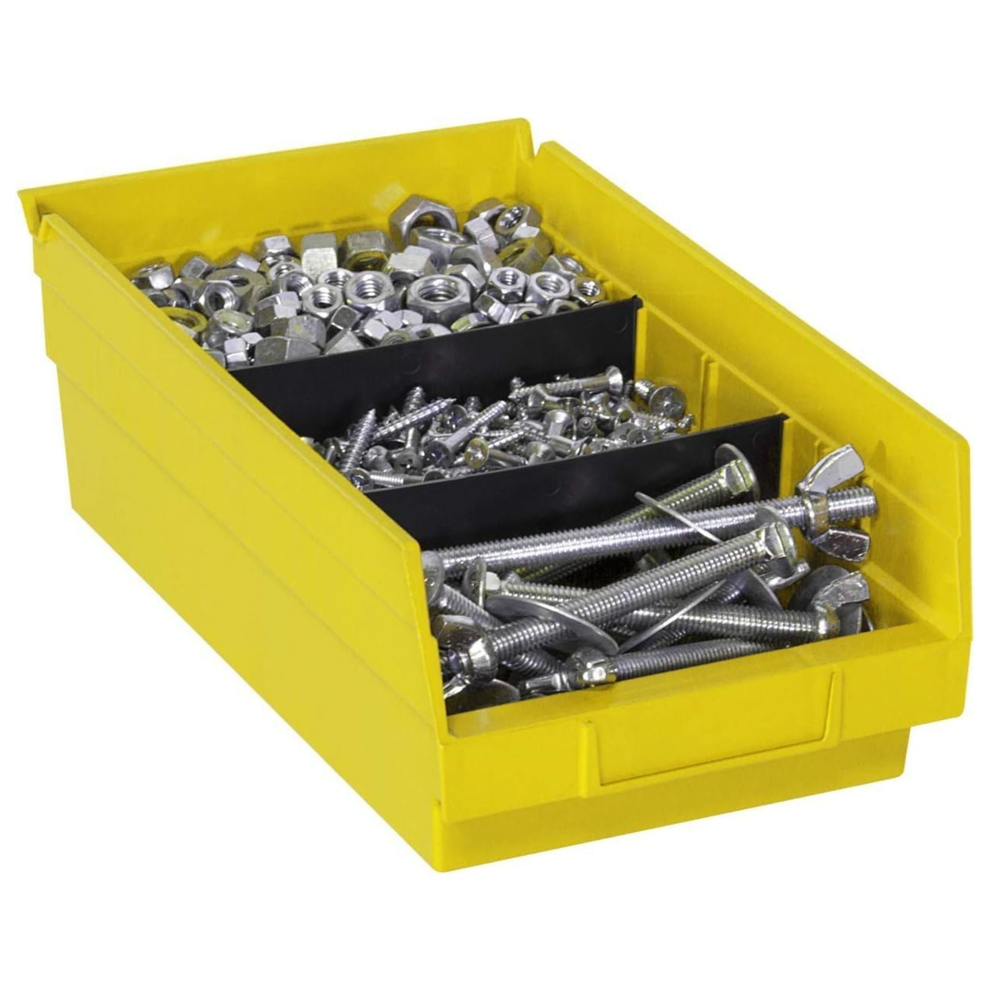 Akro-Mils 12 Pack Plastic Storage Shelf Bins, Space-Saving Organizers, Yellow - VMInnovations