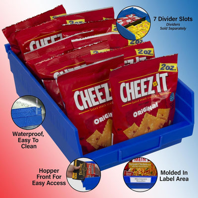 Akro-Mils 12 Pack Plastic Storage Shelf Bins, Space-Saving Organizers,(Open Box)