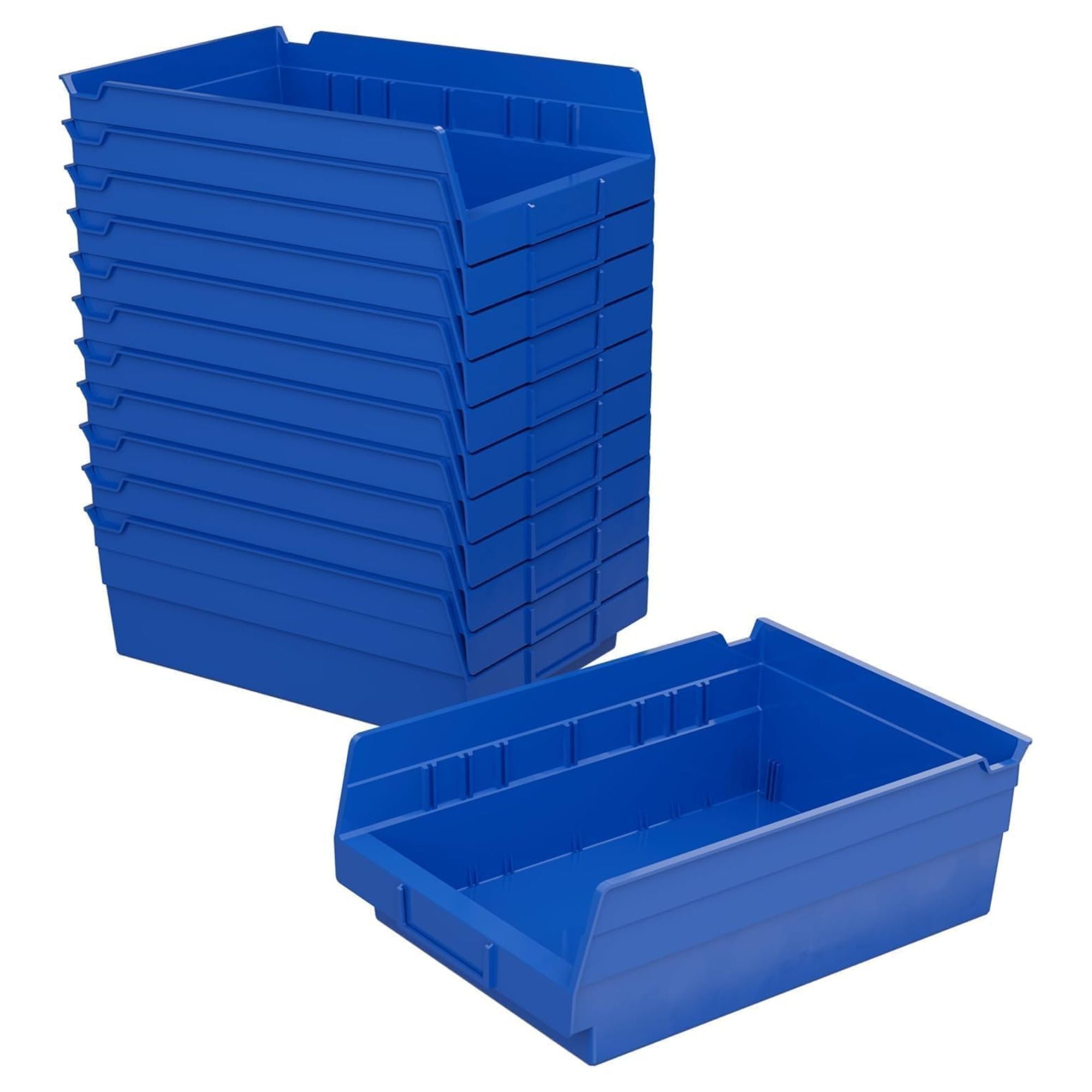 Akro-Mils 12 Pack Plastic Storage Shelf Bins, Space-Saving Organizers,(Open Box)