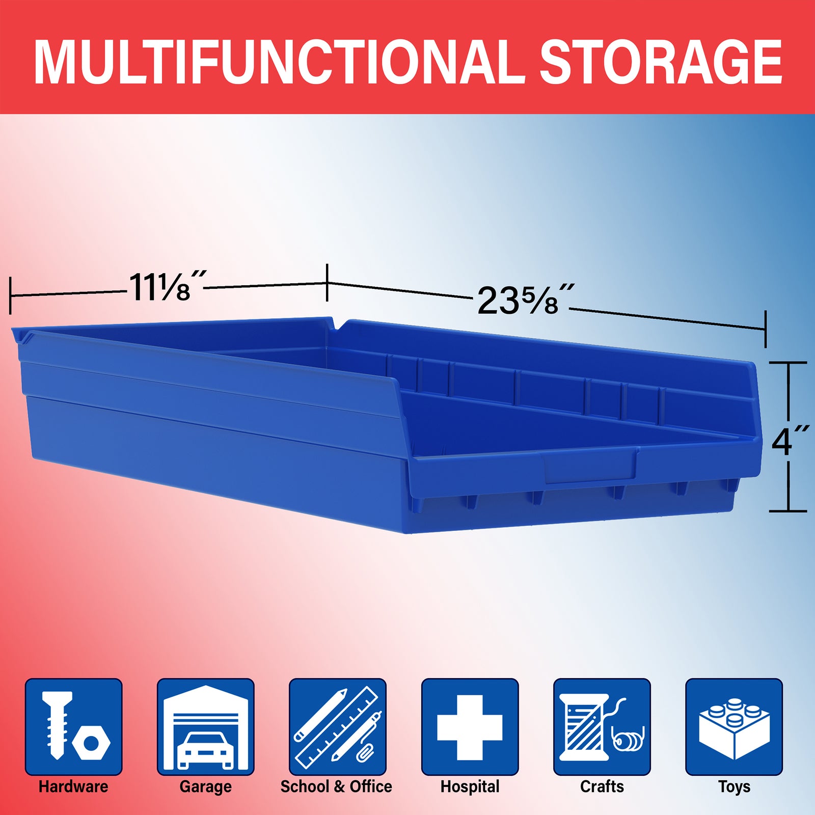 Akro-Mils 6 Pack AkroBins Plastic Storage Bins, Space-Saving Organizers, Clear - VMInnovations