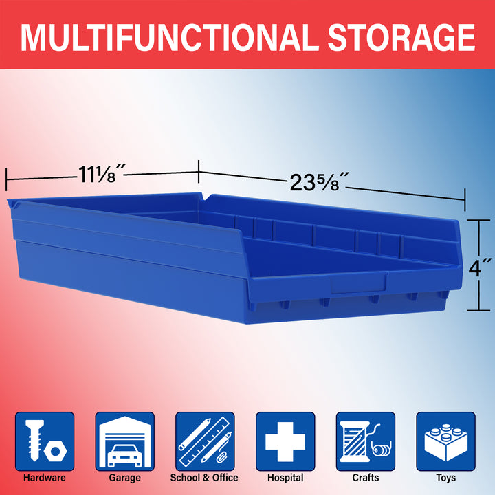 Akro-Mils 6 Pk AkroBins Plastic Storage Bins, Space-Saving Organizers,(Open Box)