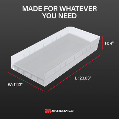 Akro-Mils 6 Pk AkroBins Plastic Storage Bins, Space-Saving Organizers,(Open Box)